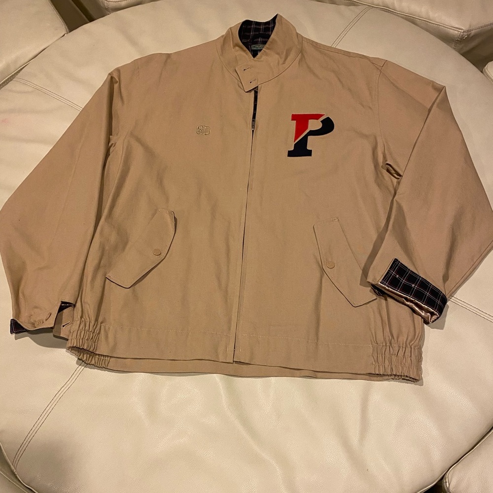 Stall and Dean Ivy League Jacket , Khaki, Red & Blue Size 2X